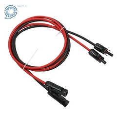 10 AWG Solar Panel Extension Cable Wire Connector 1 Pair 5ft Black + Red