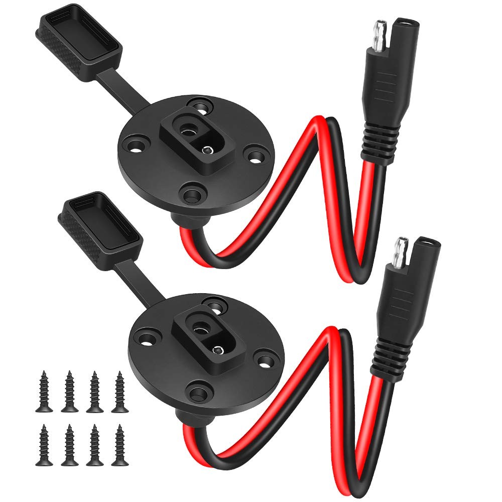 Electop SAE Power Socket Sidewall Port, Weatherproof SAE Quick Connect Solar