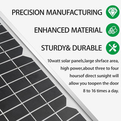 FM123 10 Watt Solar Panel Kit Fit for Mighty Mule Automatic Gate Openers, 12V Po