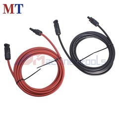 10 AWG Solar Panel Extension Cable Wire Connector 1 Pair 15FT Red + Black