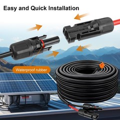 30FT 10AWG Solar Panel XT60i Cable Adapter Connector, Flame Retardant Extension