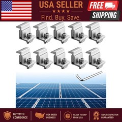 Adjustable Solar Panel Mount Brackets 3050mm 10pc Aluminum Roof Clamp Kit