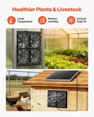 Solar Powered Fan System – 25W Panel, 4 Adjustable Fans, High-Speed 2668 RPM, Id