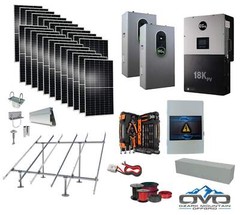 12KW Complete Offgrid Solar Kit + EG4 18kPV + 2x 14.3KW 48V EG4 Lithium Indoor W