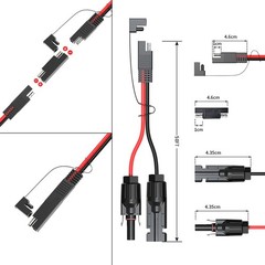 ELFCULB 10AWG 50FT Solar Connector to SAE Adapter 2 3.3 10 20 35 50 FT SAE So…