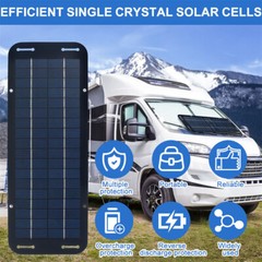 Solar Panel 30W 12V Trickle Charge Battery Charger Kit Maintainer Marine RV Car