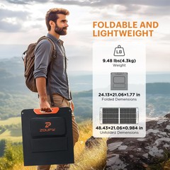 100W Portable Solar Panel,Camping Essentials, 20V ETFE Foldable Solar Charger