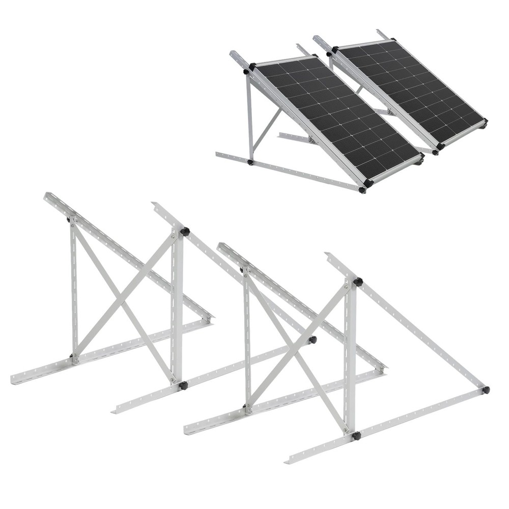 45inch (2 Sets) Upgrade Adjustable Solar Panel Mount Brackets PV System Roof RV