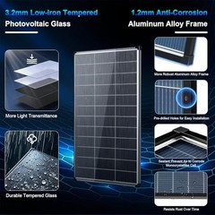 Solar Panels, 200w bifacial n Type 18bb A+ Grade Solar Module IP68 200W Bifical