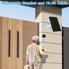 FUTURENZEN 7W Solar Panel Kit with 2600Mah Battery for Ring Video Doorbell 2/3/3