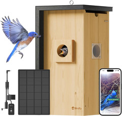 Birdfy Bird House with Camera Solar Powered with Iron Guard for Outside, AI Iden