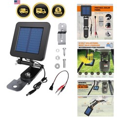 6V Solar Panel for Deer Feeder with Adjustable Mounting Bracket & Alligator C…