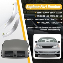 Center Dash A/C Outlet Vent Panel Kit Compatible with Corolla 2008-2013 | With