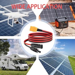 ELFCULB Solar To XT90 Female Cable 10AWG 6FT For Power Stations XT90 Solar