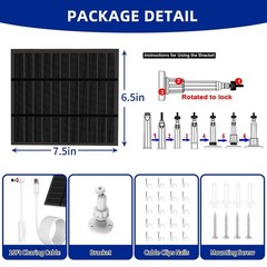 5W Solar Panel Charger for Outdoor Security Cameras – Waterproof, 10FT Cable, US