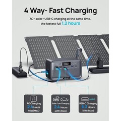 Portable Power Station 89.6Wh LiFePO4 Battery 100W(200W Peak) Solar Power Bank