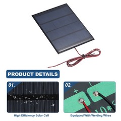 6V 1.38W 230mA Mini Solar Panels with Cable, 129.7 x 97.7mm