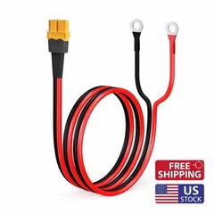 XT60 Female to O Ring Terminal Cable 10AWG for Battery Solar Power 2FT