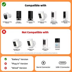 2 Pack 5W Solar Panels for Ring Cameras – Compatible with Spotlight & Stick Up C