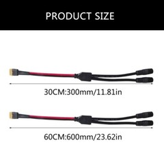 XT60 Female to Two DC8mm DC7909 Connectors Splitter Cable for Solar Panel