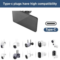 10W Solar Panel for Security Camera Micro USB Solar Charger Waterproof 3m Cable