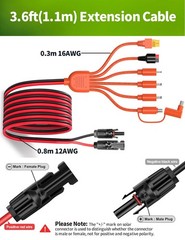 LONNKY Universal 7in1 Solar Panel Adapter Kit, 3.6 Feet MC4 & DC 8mm Cable, X…