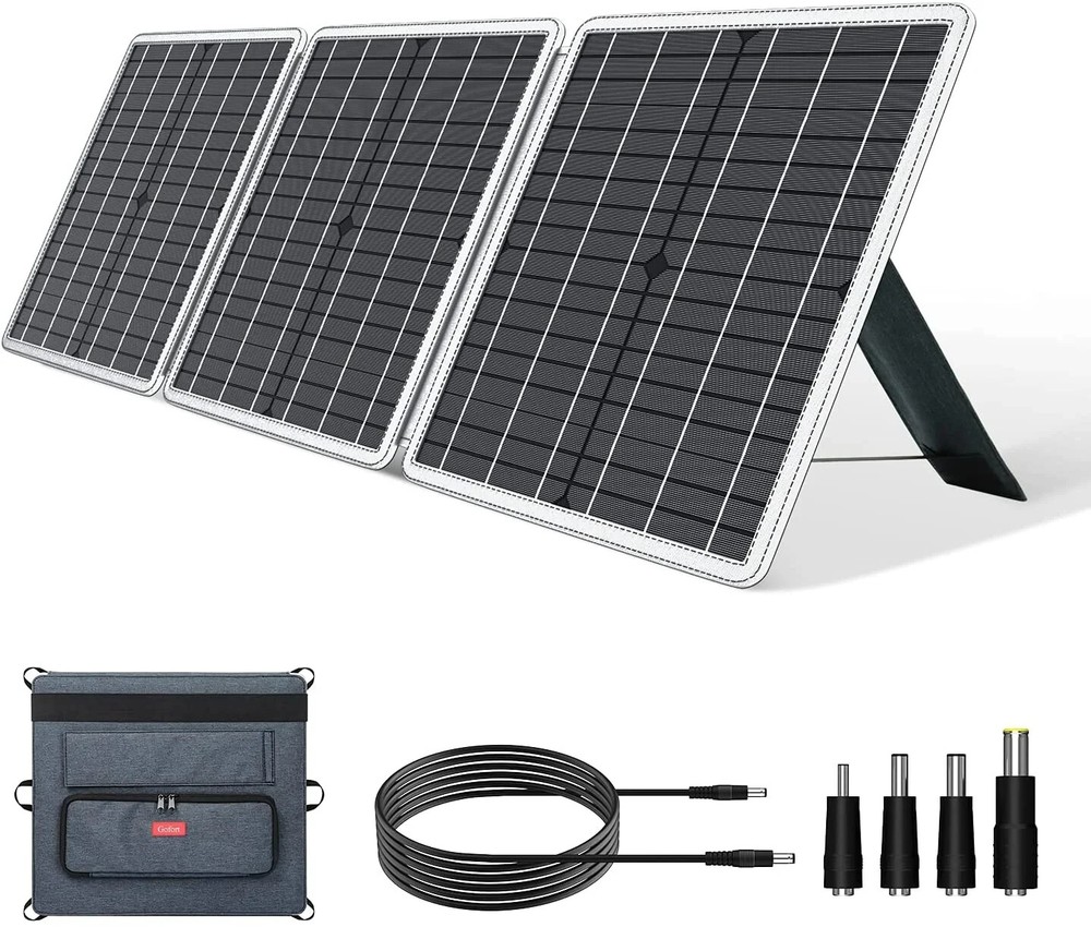 60W Portable Solar Panel GOFORT Foldable Solar Charger USB 18V DC QC 3.0 Output