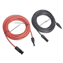 30Ft 10AWG Black + Red Solar Panel Extension Cable Wire Connector