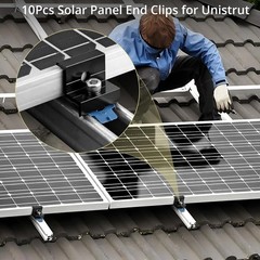 10Pcs Solar Panel End Clamp for Standard Unistrut 30/35mm Aluminum Black