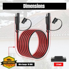 unrulysoul 10FT 16AWG SAE Extension Cable Solar RV