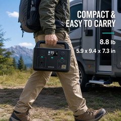 300W 600W Peak Portable Power Station 192Wh LiFePO4 Battery 10ms UPS 120V AC