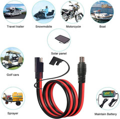 SAE Solar Connector to DC 8Mm Adapter 14AWG DC 8Mm Male to SAE Cable Compatible
