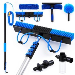 Solar Panel Cleaning Kit Water Fed Pole 24 FT, Extendable Telescopic Pole wit…