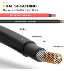 BougeRV 20 Feet 12AWG Solar Extension Cable with Female and Male Connector