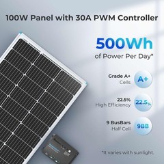 High Efficiency 100W Monocrystalline Solar Panel