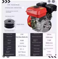 Small Engine 170F Gasoline-Powered Thresher Water Pump Grain Thresher