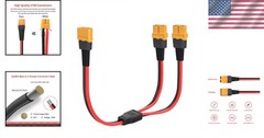 XT60 Y Splitter,12Awg XT60 1 Female to 2 Male Connector Cable for UAV Phantom Qu