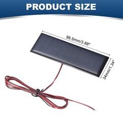 5V 0.44W 80mA Mini Solar Panels with Cable, 98.5 x 34mm