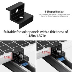 10Pcs Solar Panel Mounting Bracket Clamp Solar System Accessories End Clamp