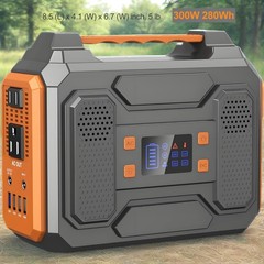300W/100W Portable Power Station Solar Generator w/ AC DC USB LED for Camping RV