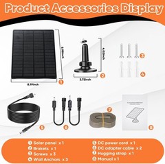 Durable 6W Solar Panel for Trail Camera – 360° Bracket & Rechargeable Battery