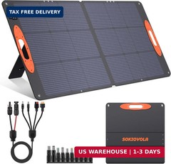SOKIOVOLA N-Type 16BB 110W Portable Solar Panel for EF/Jackery/Bluetti/Anker Pow