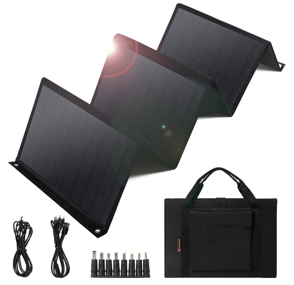 Keshoyal Black 60 Watt High Efficiency Portable Solar Panel For Camping