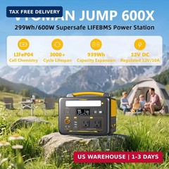 VTOMAN Jump 600X Portable Power Station 600W, 299Wh LiFePO4 Battery | 1200W Surg