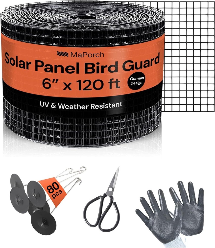 MAPORCH 6″x120FT Solar Mesh Screen for Bird Proofing Solar Panels