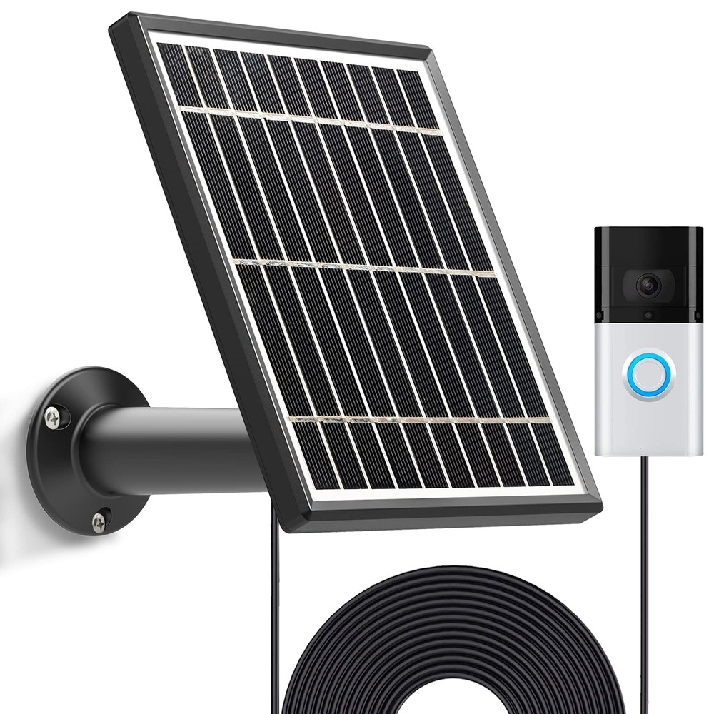 Solar Panel Compatible with Video Doorbell 3/3 Plus/4, Waterproof Charge Cont…