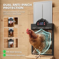 2K HD AI Camera Automatic Chicken Coop Door with APP Remote Control, WiFi Solar