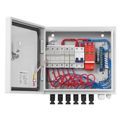 6 String 10A Solar Combiner Box IP65 Rated Steel Enclosure for Panel Systems
