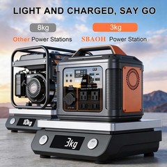 SBAOH 296Wh Portable Power Station Solar Generator for Outdoor Orange