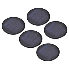 5Pcs 2V 0.26W 130mA Mini Polycrystalline Solar Panel 2.4″/62mm Dia